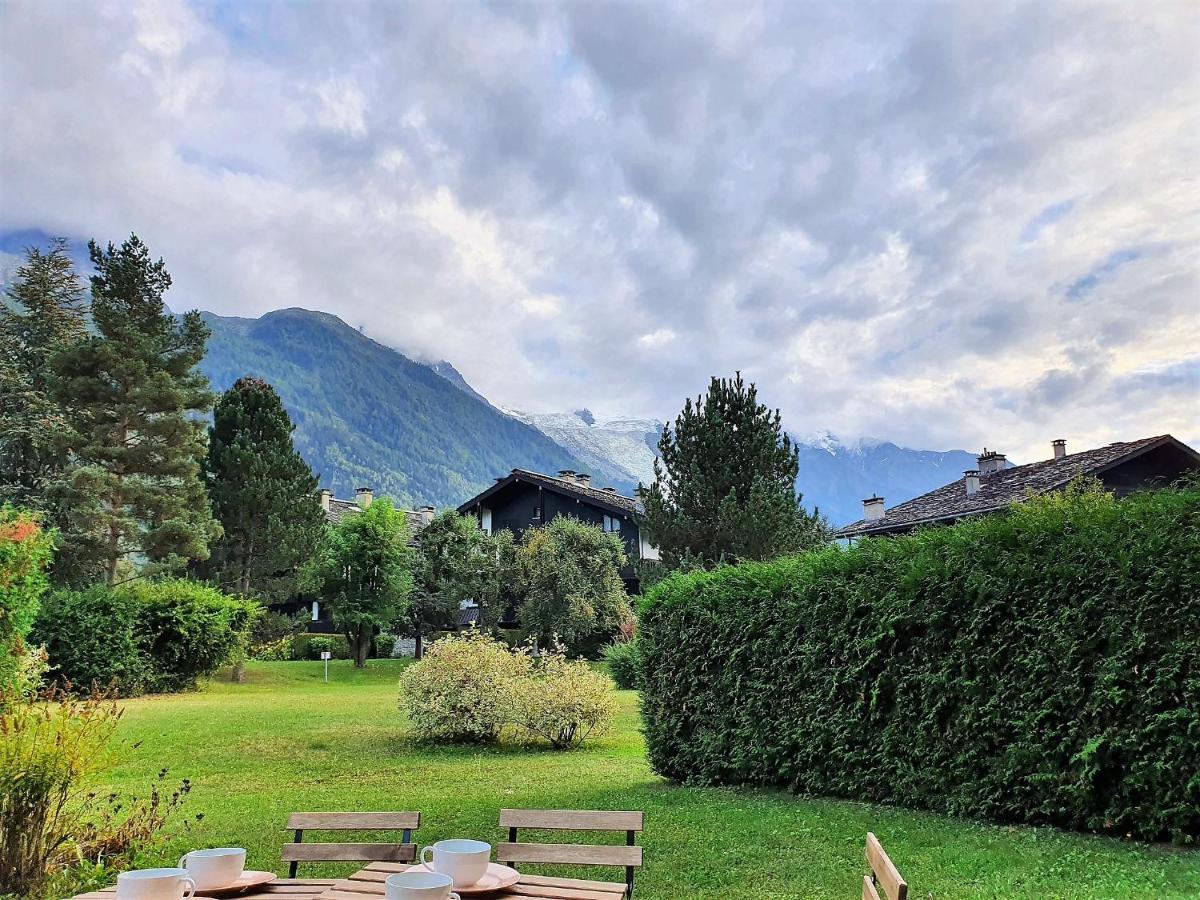 Chamonix Appartement Vue Mont Blanc Avec Jardin Exterior foto
