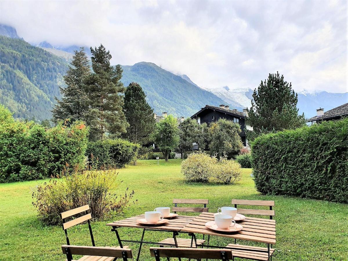 Chamonix Appartement Vue Mont Blanc Avec Jardin Exterior foto